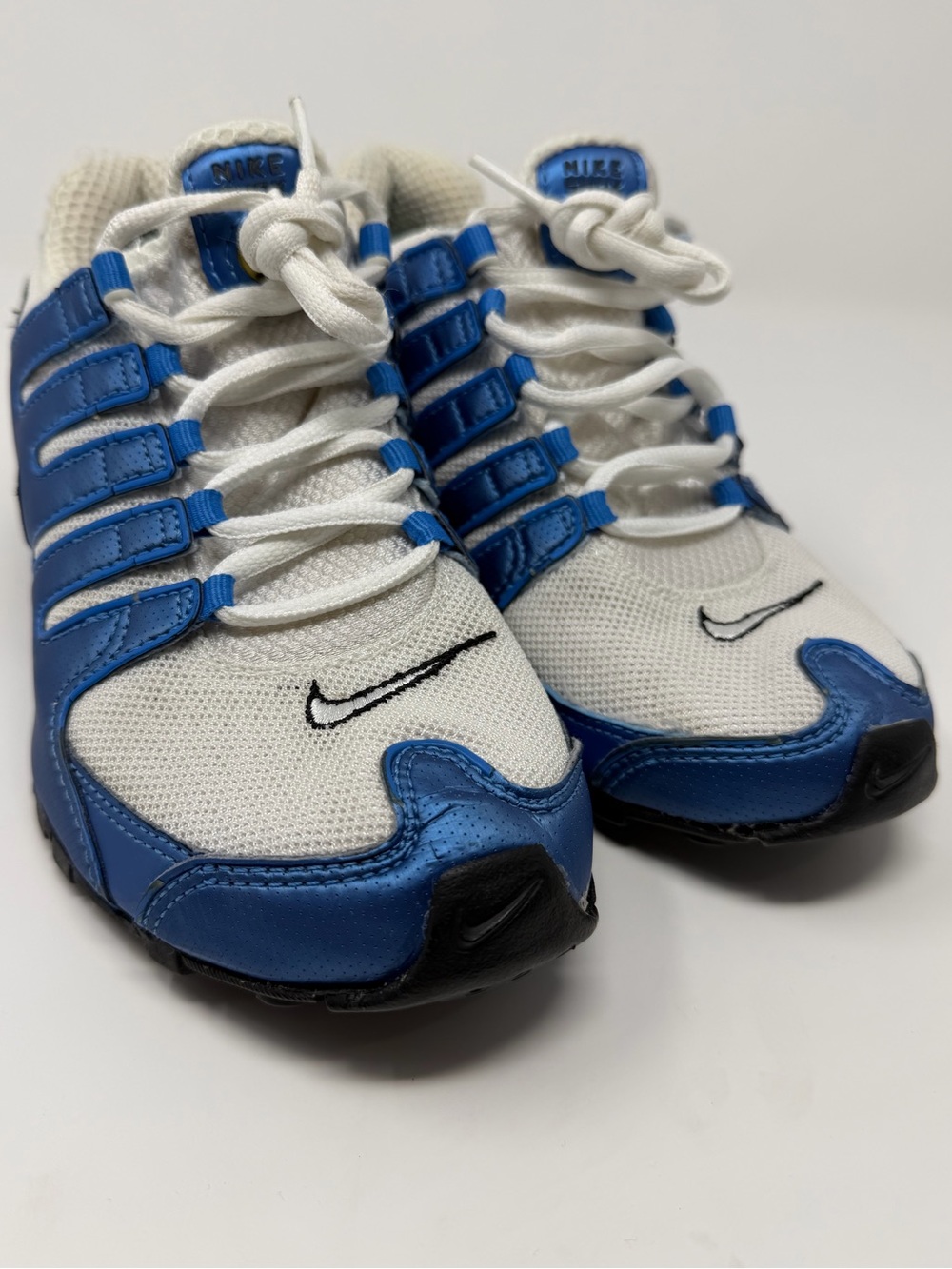Women’s Nike Shox White and Blue Sneakers Sz. 6